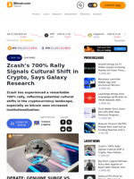 Zcash’s 700% Rally Signals Cultural Shift in Crypto, Says Galaxy Research – Featured Bitcoin News