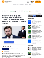 Bettors Bet Big on Vance and Newsom: 2028 US Election Race Heats up Before It Even Starts – Bitcoin News