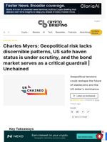 Charles Myers: Geopolitical risk lacks discernible patterns, US safe haven status is under scrutiny, and the bond market serves as a critical guardrail | Unchained