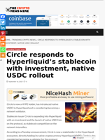 Circle responds to Hyperliquid’s stablecoin with investment, native USDC rollout - The Crypto News Wire