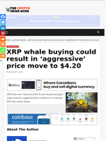XRP whale buying could result in ‘aggressive’ price move to $4.20 - The Crypto News Wire