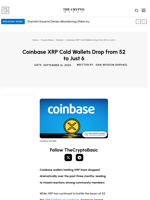 Coinbase XRP Cold Wallets Drop from 52 to Just 6