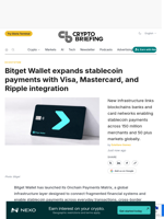 Bitget Wallet expands stablecoin payments with Visa, Mastercard, and Ripple integration