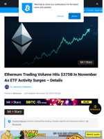 Ethereum Trading Volume Hits $375B In November As ETF Activity Surges – Details | Bitcoinist.com