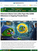 Ethereum Meme Coin Little Pepe Hits $28M Milestone in Ongoing Presale Boom