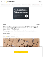 Bitcoin's 'fear gauge' surges nearly 20%, its biggest jump since Feb. 5 crash