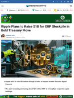 Ripple Plans to Raise $1B for XRP Stockpile in Bold Treasury Move - TheNewsCrypto