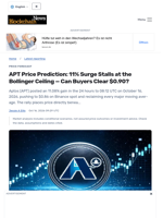 APT Price Prediction: 11% Surge Stalls at the Bollinger Ceiling — Can Buyers Clear $0.90? - Blockchain.News