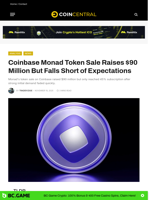 Coinbase Monad Token Sale Raises $90 Million But Falls Short of Expectations - CoinCentral