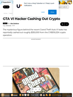 GTA VI Hacker Cashing Out Crypto - U.Today
