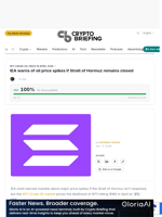 IEA warns of oil price spikes if Strait of Hormuz remains closed