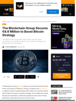 The Blockchain Group Secures €8.6 Million To Boost Bitcoin Strategy