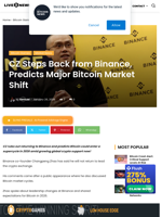 CZ Rules Out Binance Return, Sees 2026 Bitcoin Boom