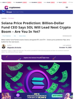 Solana Price Prediction: Billion-Dollar Fund CEO Says SOL Will Lead Next Crypto Boom – Are You In Yet?