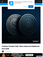 Cardano Founder Hails 'Most Advanced Stablecoin Ever Built'