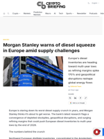 Morgan Stanley warns of diesel squeeze in Europe amid supply challenges