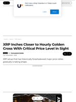 XRP Inches Closer to Hourly Golden Cross With Critical Price Level in Sight - U.Today