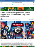 $4M to $5B Market Cap? Forecast Models Suggest Ozak AI Could Mirror Early Solana Momentum