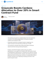 Grayscale Boosts Cardano Allocation to Over 20% in Smart Contract Fund