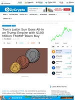 Tron's Justin Sun Goes All-In on Trump Empire with $100 Million TRUMP Token Buy ⋆ ZyCrypto