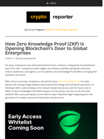 Zero Knowledge Proof (ZKP): The Enterprise & Developer On-Ramp to Web3
