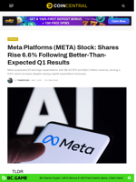 Meta Platforms (META) Stock: Shares Rise 6.6% Following Better-Than-Expected Q1 Results - CoinCentral