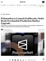 Polymarket to Launch Stablecoin, Order Book Overhaul in Prediction Market Upgrade - Decrypt
