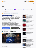 Polymarket in Talks to Raise $400 Million at $15 Billion Valuation: Report – Bitcoin News