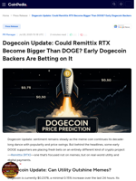 Dogecoin Update: Could Remittix RTX Become Bigger Than DOGE? Early Dogecoin Backers Are Betting on It