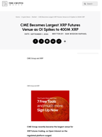 CME Becomes Largest XRP Futures Venue as OI Spikes to 400M XRP