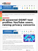 AI-powered OSINT tool profiles YouTube users, raising privacy concerns - The Crypto News Wire