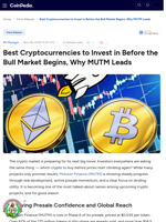 Best Cryptocurrencies to Invest in Before the Bull Market Begins, Why MUTM Leads