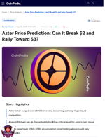 Aster Price Prediction: Can It Break $2 and Rally Toward $3