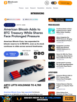 American Bitcoin Adds to BTC Treasury While Shares Face Prolonged Pressure – Crypto News Bitcoin News