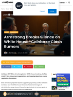 Armstrong Breaks Silence on White House–Coinbase Clash Rumors | Live Bitcoin News