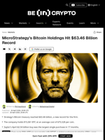 MicroStrategy's Bitcoin Holdings Hit a New Record