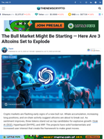The Bull Market Might Be Starting — Here Are 3 Altcoins Set to Explode