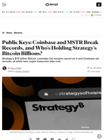 Public Keys: Coinbase and MSTR Break Records, and Who's Holding Strategy's Bitcoin Billions? - Decrypt