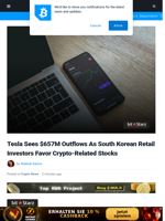 Korean Traders Favor Crypto Stocks, Dump $657M In Tesla