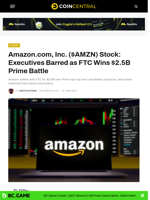 Amazon.com, Inc. ($AMZN) Stock: Executives Barred as FTC Wins $2.5B Prime Battle - CoinCentral