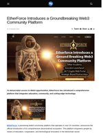 EtherForce Introduces a Groundbreaking Web3 Community Platform - Visionary Financial