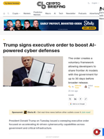 Trump signs executive order to boost AI-powered cyber defenses
