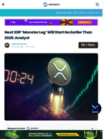 Next XRP ‘Monster Leg’ Will Start No Earlier Than 2026: Analyst
