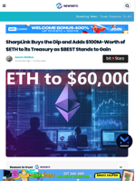 SharpLink Buys $100M in $ETH as Institutional Interest Grows