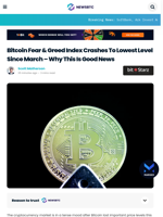 Bitcoin Fear & Greed Index Crashes To Lowest Level Since March, Why This Is Good News
