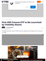 First XRP Futures ETF to Be Launched by Volatility Shares