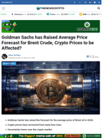 Goldman Sachs has Raised Average Price Forecast for Brent Crude, Crypto Prices to be Affected? - TheNewsCrypto
