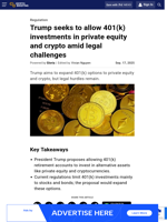 Trump seeks to allow 401(k) investments in private equity and crypto amid legal challenges