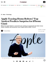 Apple Teasing Home Robots? Top Analyst Predicts Surprise for iPhone Giant - Decrypt