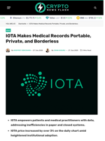 IOTA Makes Medical Records Portable, Private, and Borderless